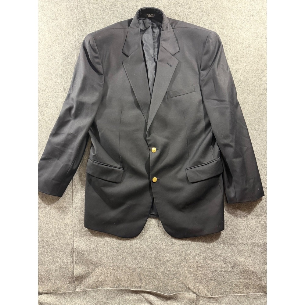 Jos. A. Bank Signature Collection Navy Blue 100% Wool 2B Blazer 44R Gold Buttons